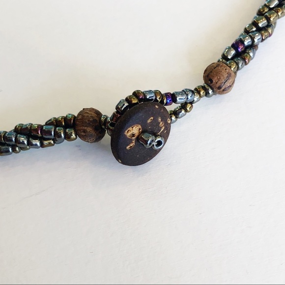 multi-color pendant beaded rope necklace - Picture 3 of 5